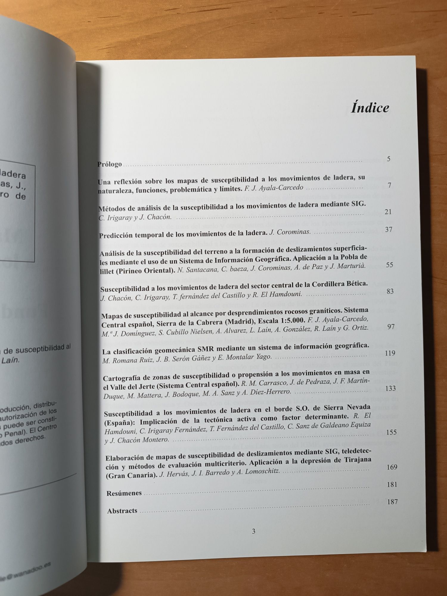 Mapas de susceptibilidad a los movimientios de ladera con técnicas SIG