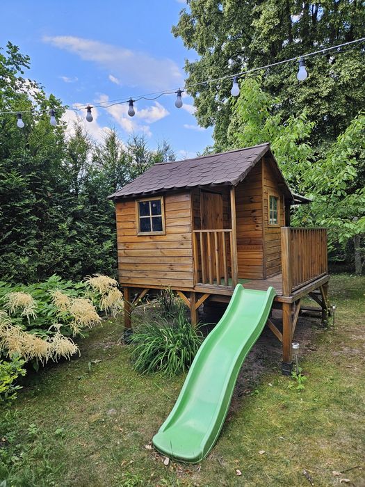 Domek drewniane ogrodowy z kawiarenką i sklepem