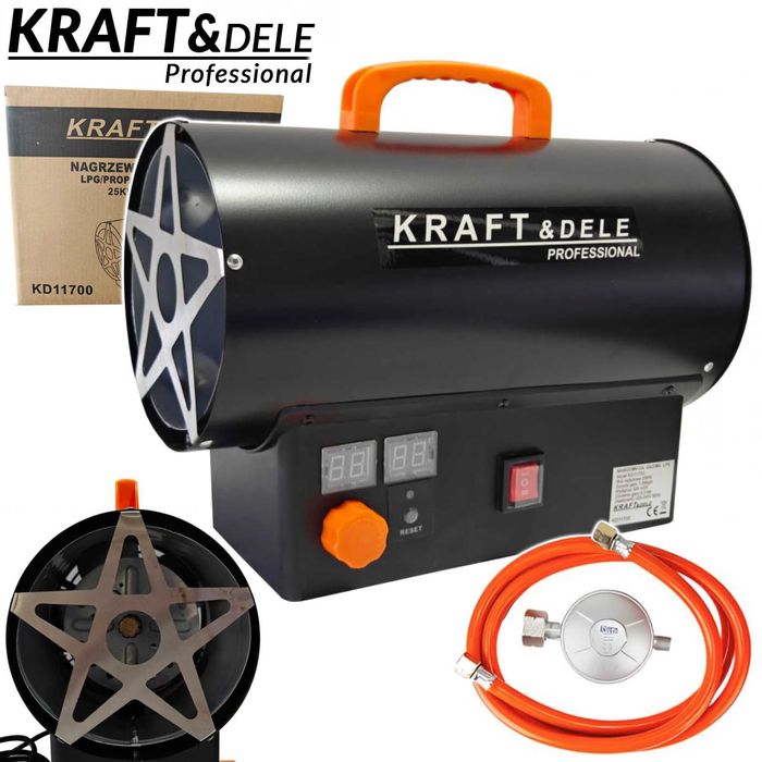 KRAFT&DELE Nagrzewnica Dmuchawa Gazowa 25kw Lcd Termostat KD11700