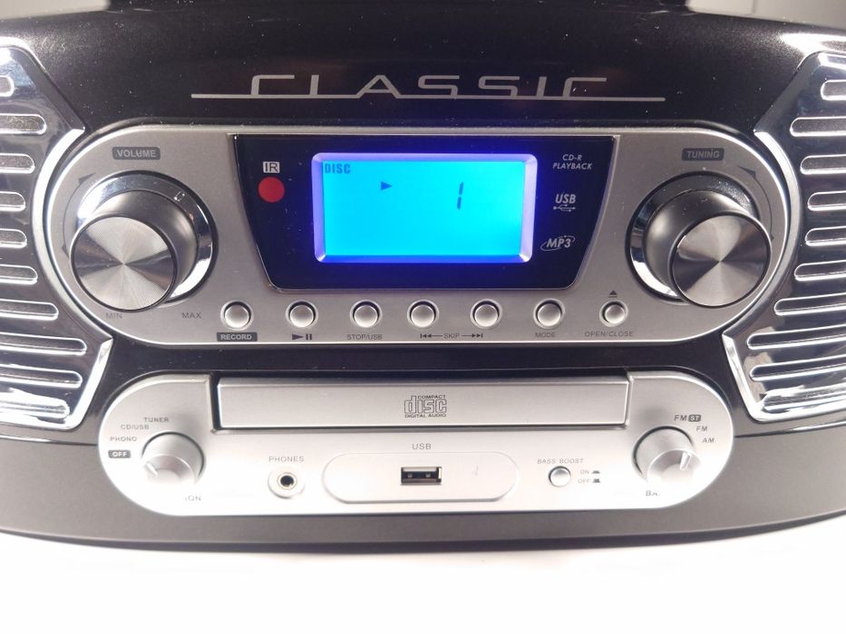 Gramofon multifunkcyjny odtwarzacz CD MP3 USB nagrywarka radio