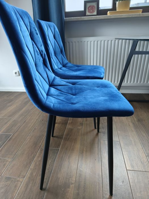 Niebieskie krzesła do jadalni*4