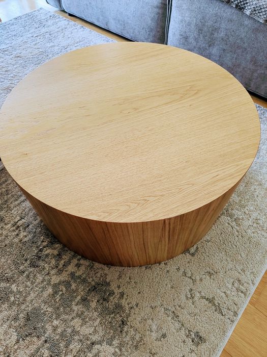 Dębowy Stolik kawowy CILI 80 cm – IWC cały w fornirze