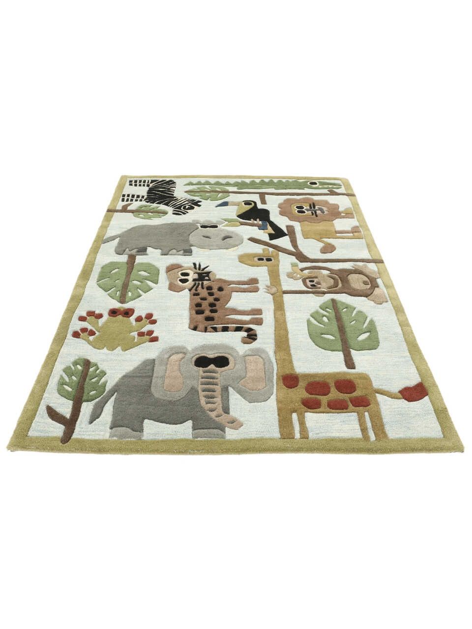 Tapete Zoo Handtufted - Azul claro ideal para quarto criança