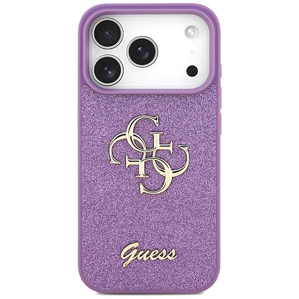 Etui Guess Fixed Glitter Big 4G na iPhone 17 Pro - fioletowe