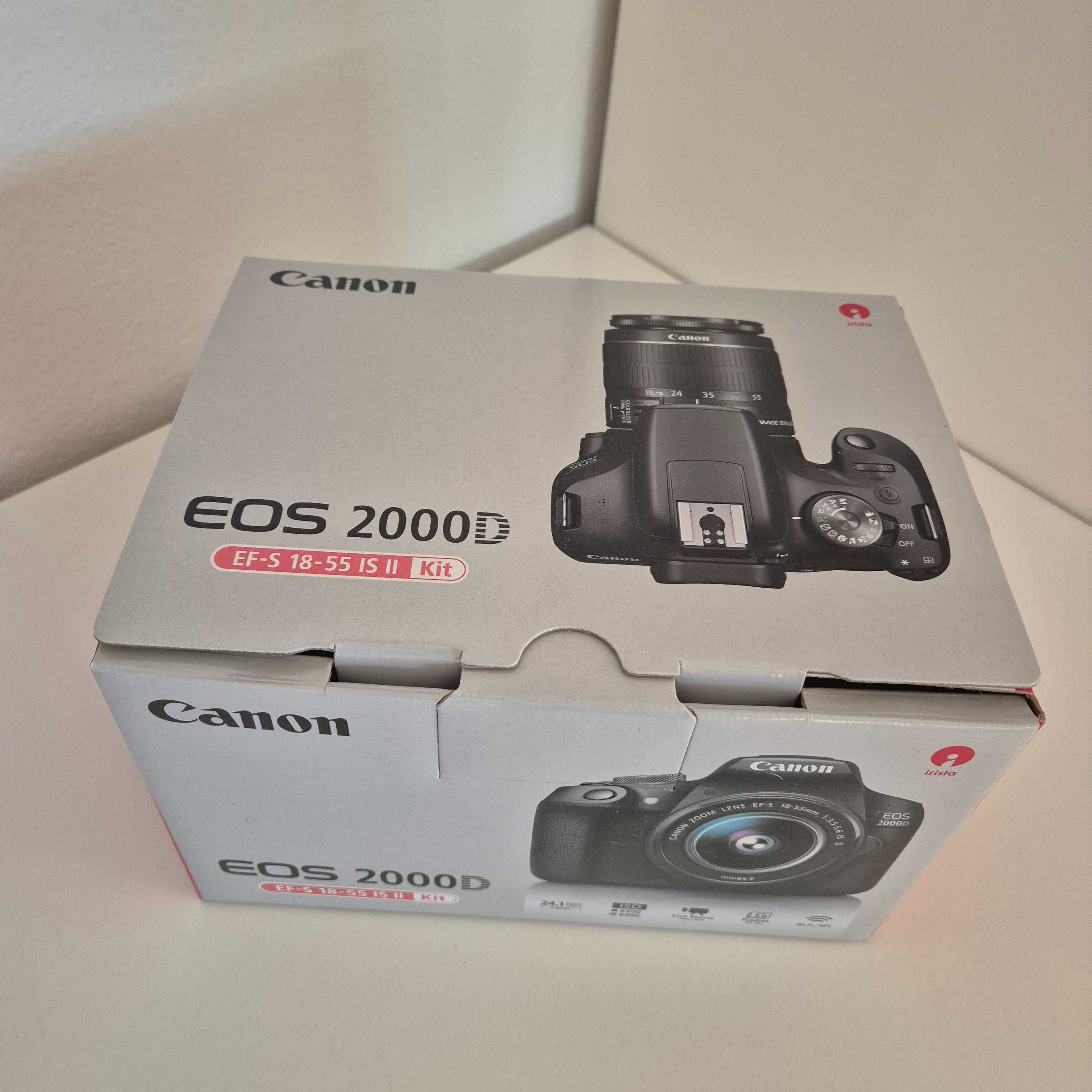 Câmara Fotográfica Canon EOS 2000D na Caixa com Acessórios