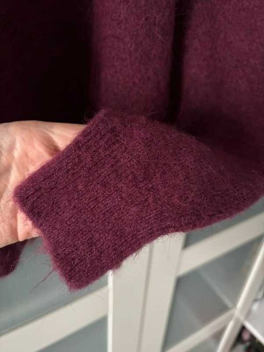 Zara burgundowy sweter wełna, alpaka NOWY