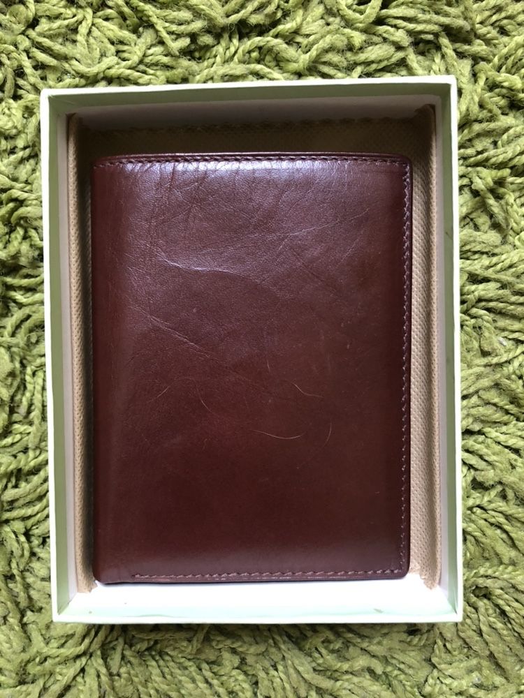 Skórzany portfel męski brązowy
