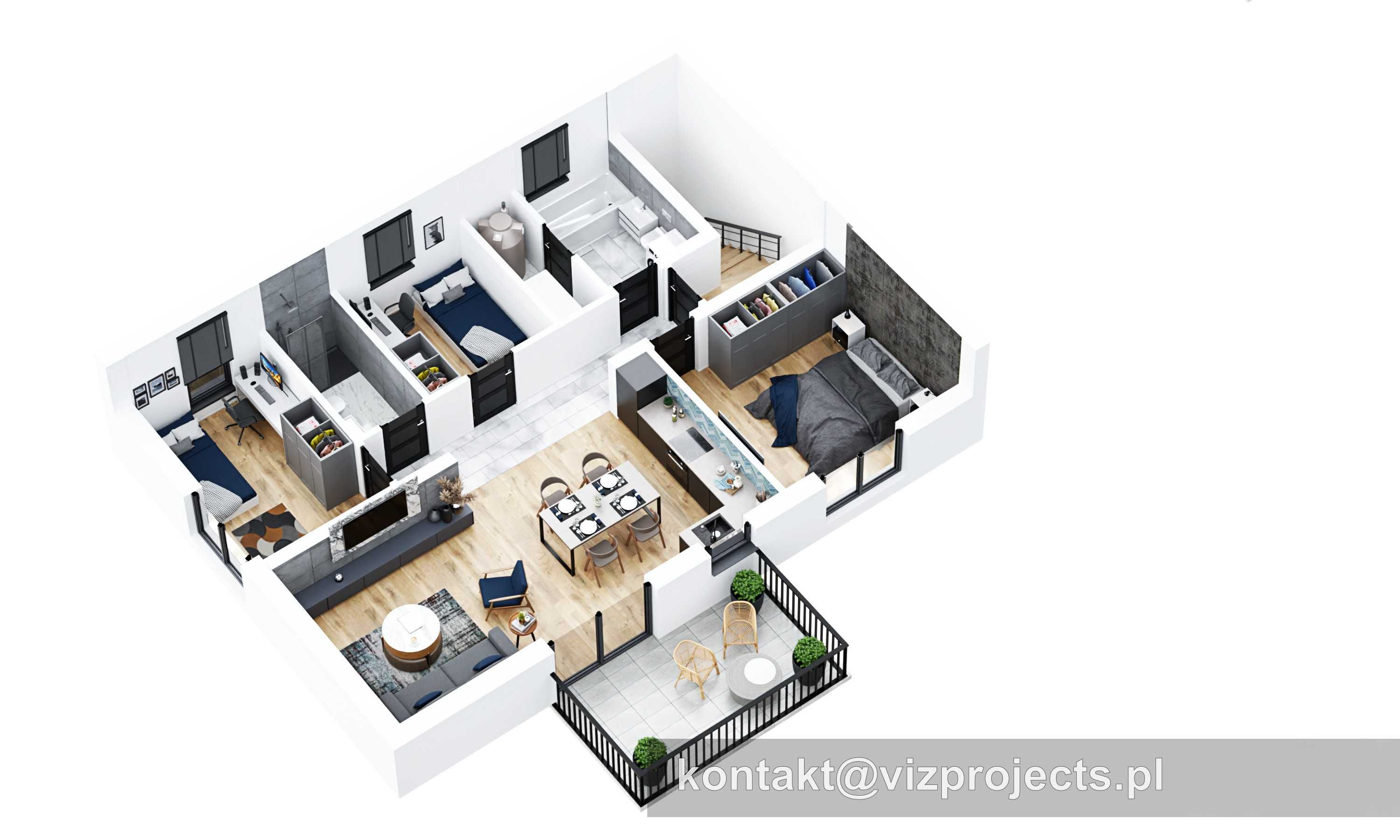 Wizualizacje 3D/ Rzuty 3D/ Animacje 3D/ Wirtualne spacery