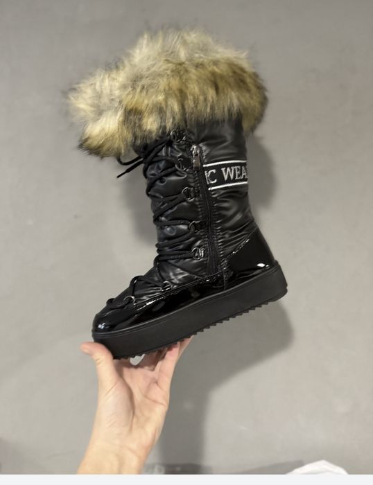 Czarne śniegowce, śniegowce damskie, buty zimowe, kozaki, botki, 36