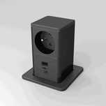 Gniazdo blatowe Digitel PopUp 1x french type, 1x USB, 1x C port,czarne