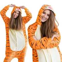 Piżama Onesie Kigurumi Kostium Przebranie Tygrys XL: 175-185cm