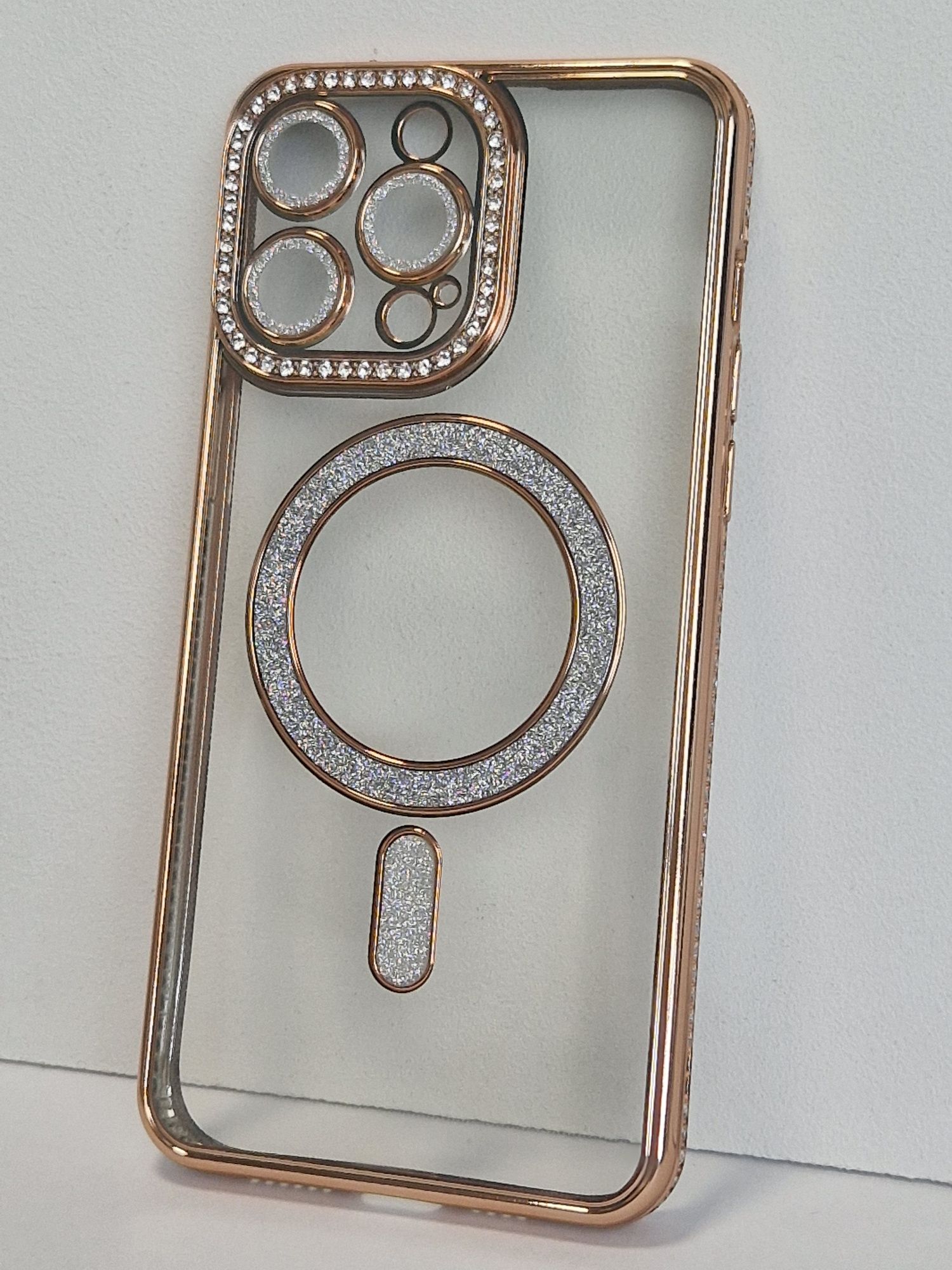 Bling Magsafe Case do Iphone 14 Pro Max złoty