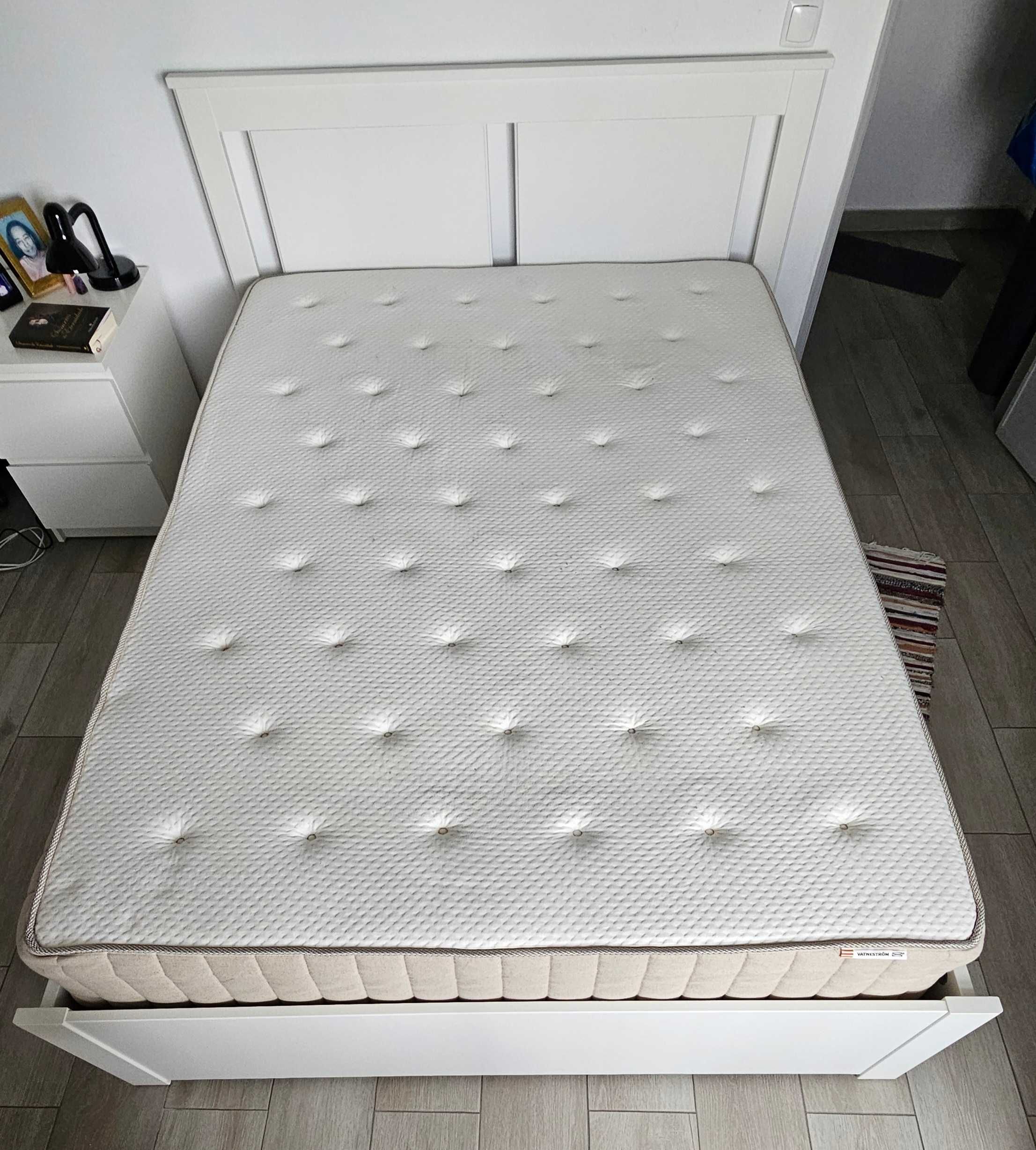 Cama de casal + colchão+ sobre colchão Ikea
