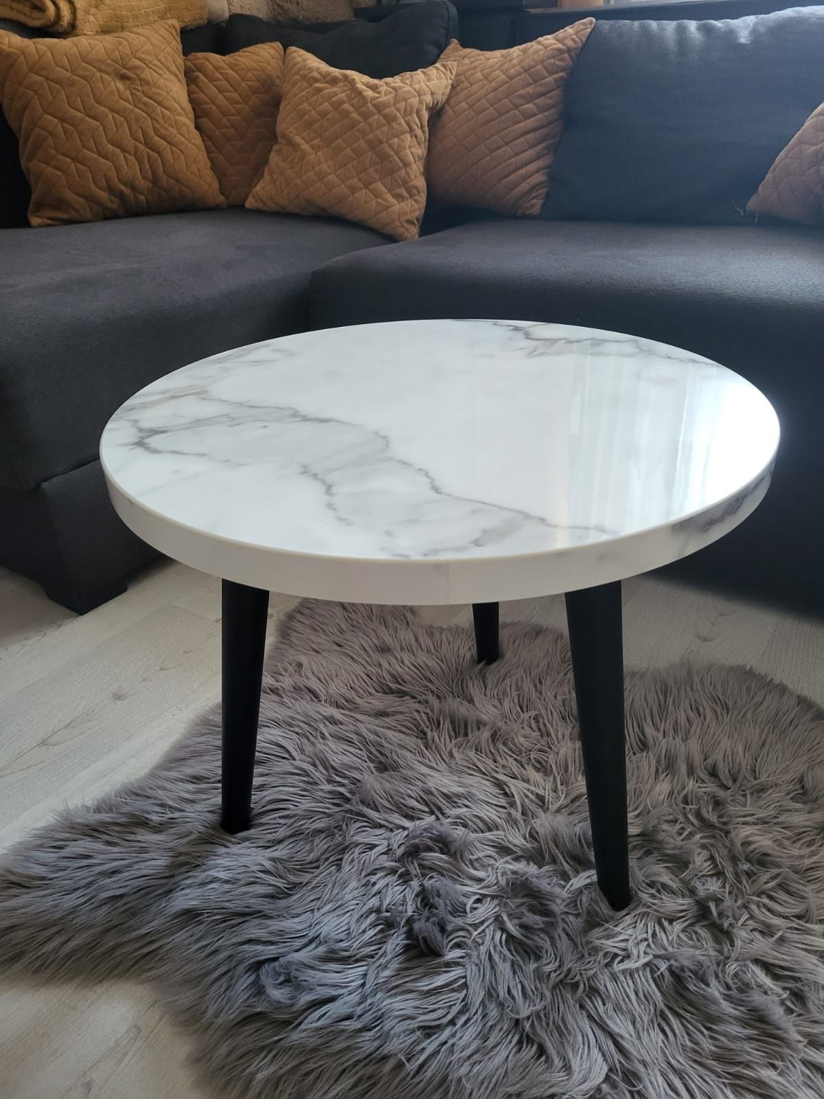 Stolik kawowy 55cm Nowy marmur wys 43cm glamour ikea