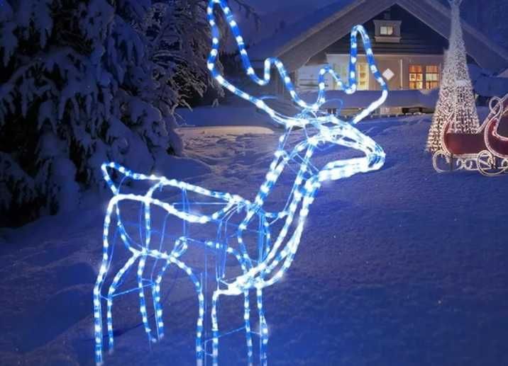RENIFER LED Świecący 110cm Ruchoma Głowa ŚWIĄTECZNE Lampki ZEWNĘTRZNE