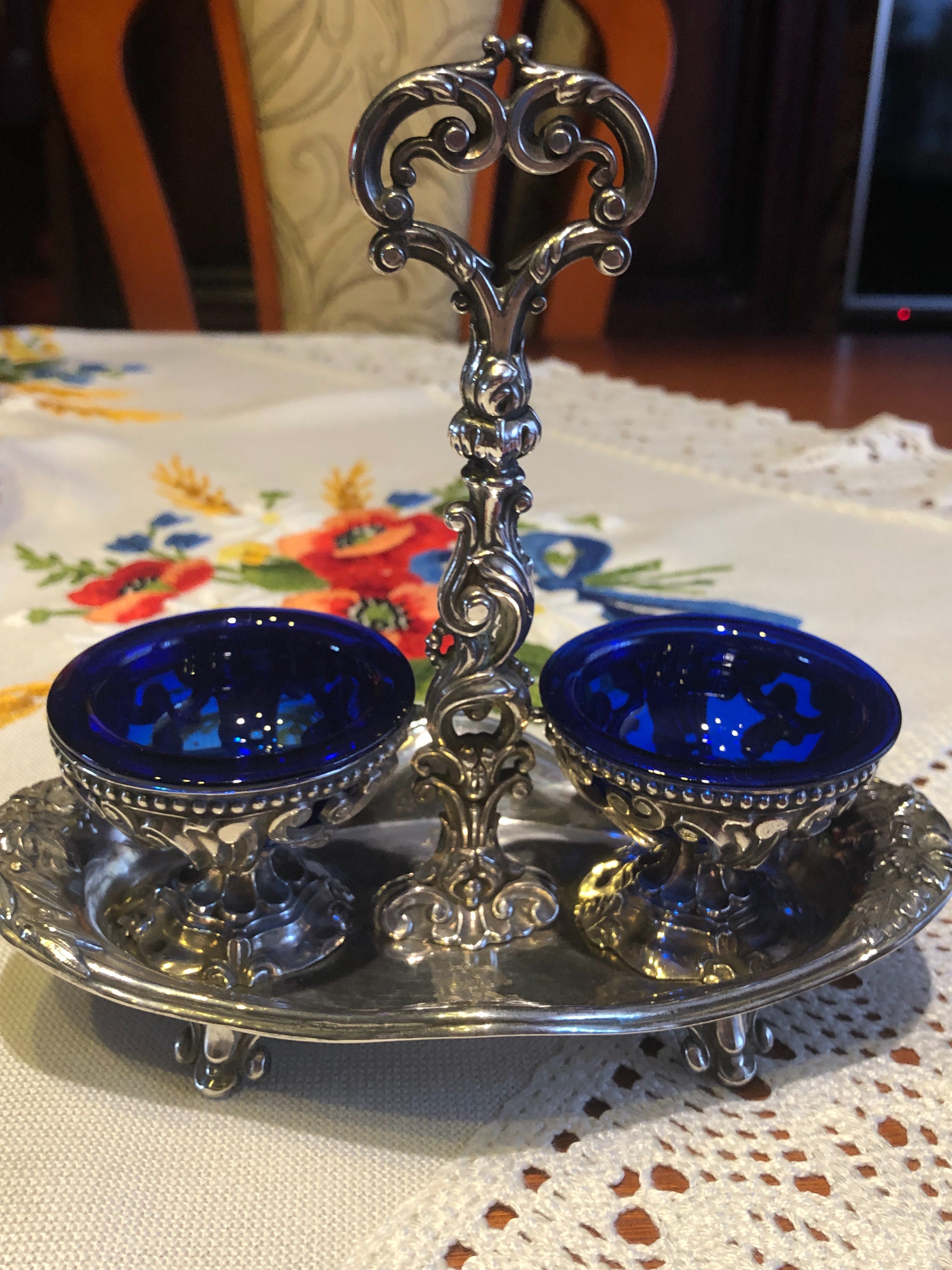 Kabaret srebrny na przyprawy Pr 950 Minerva XIX w Francja