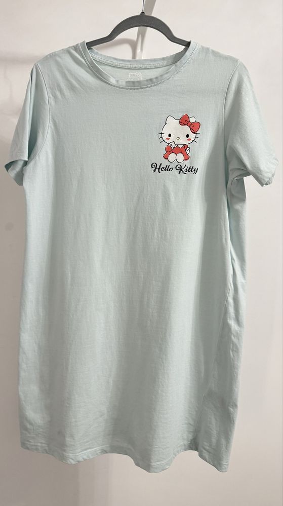 Bawełniana miętowa koszula nocna piżama Primark Hello Kitty S/36