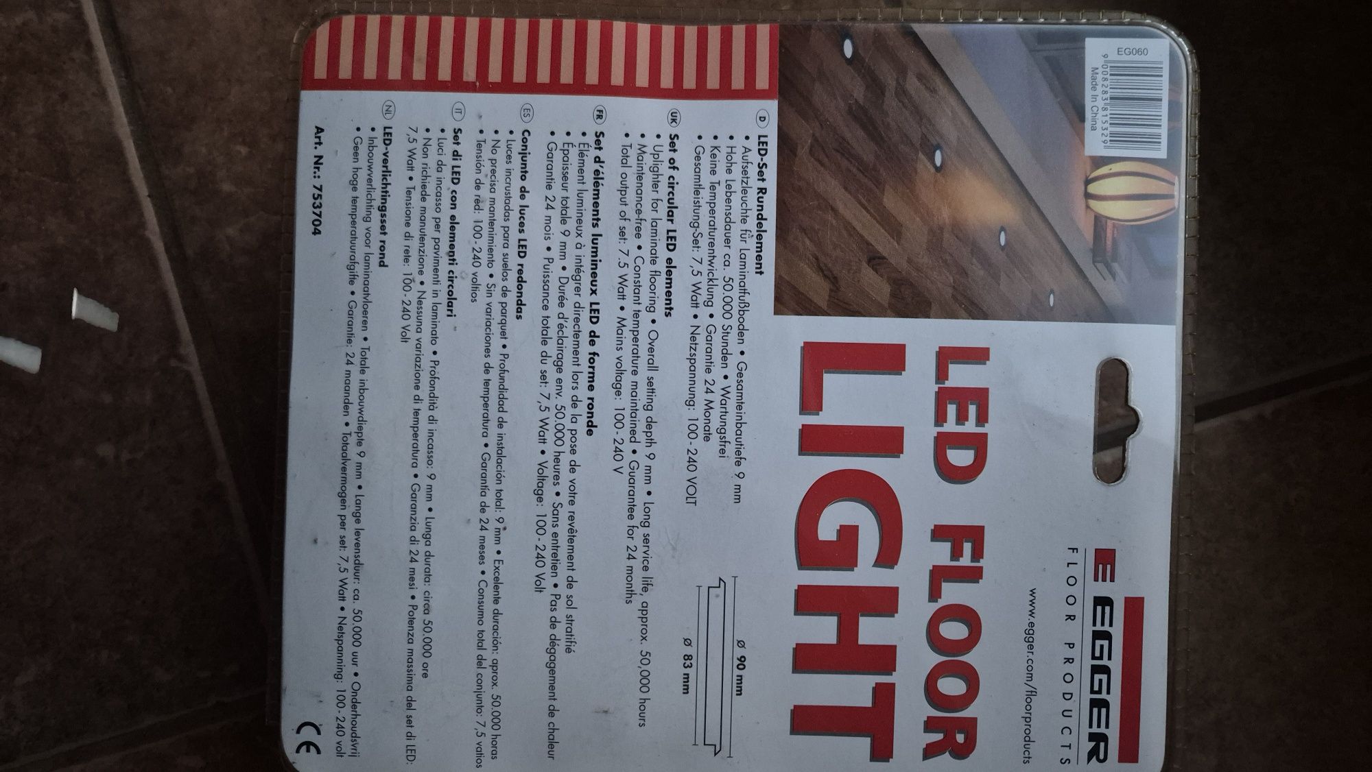 E EGGER Oświetlenie Lampki led podłogowe do paneli