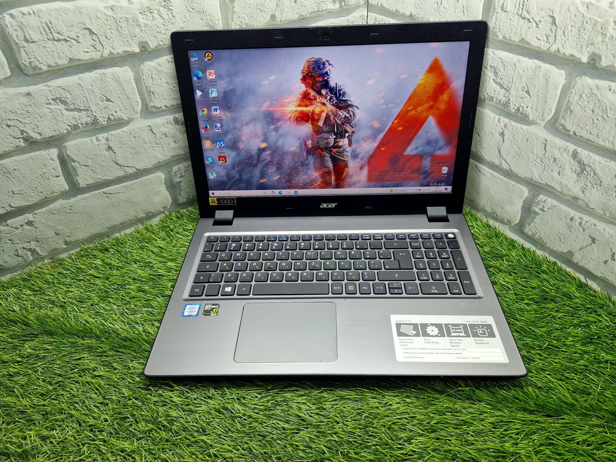Магазин:Acer V5-591G/Core i5-6300HQ/8gb/128SSD+1TB/GTX 950M 2ГБ/Full H