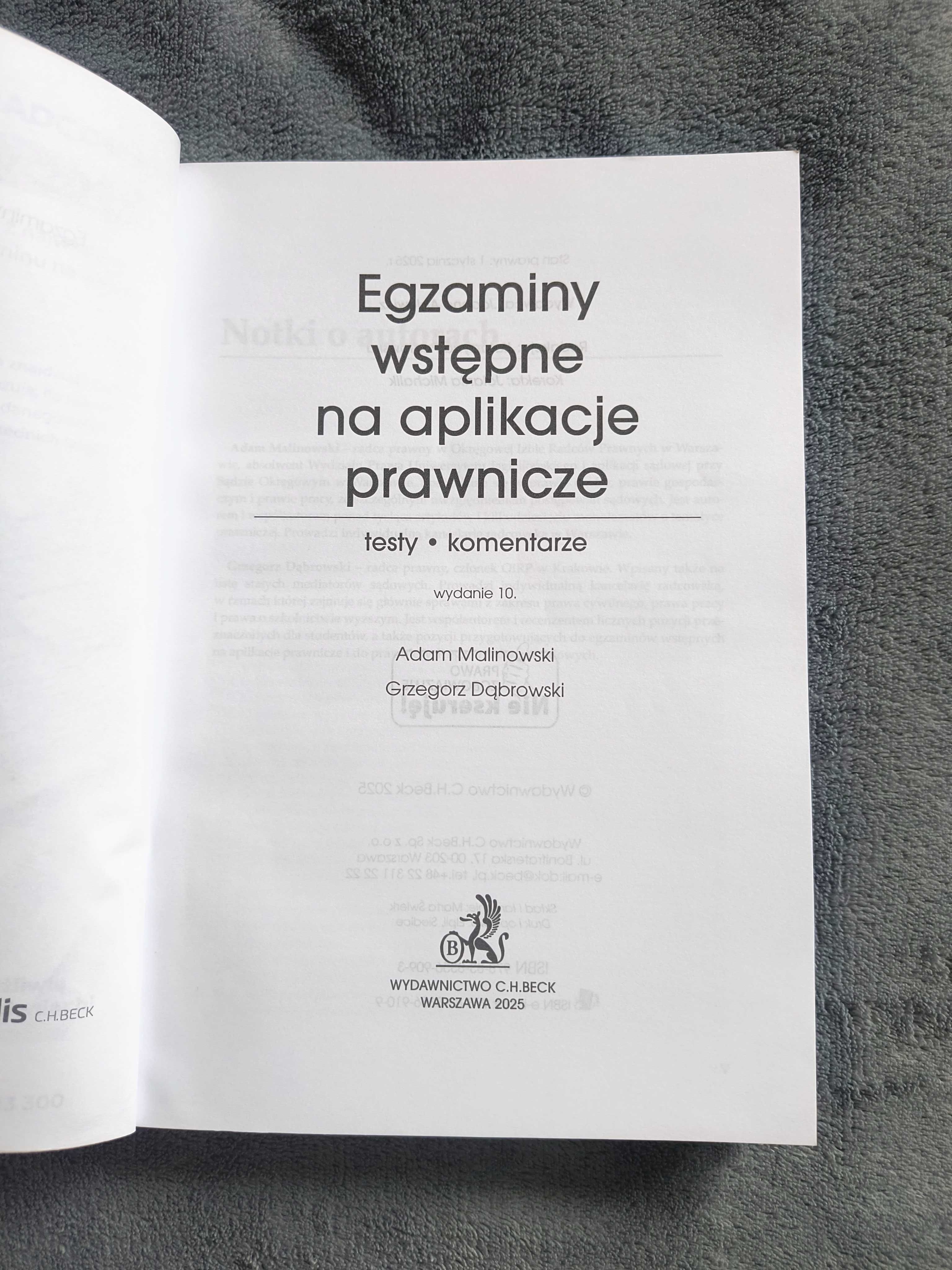 Egzaminy wstępne na aplikację prawnicze
