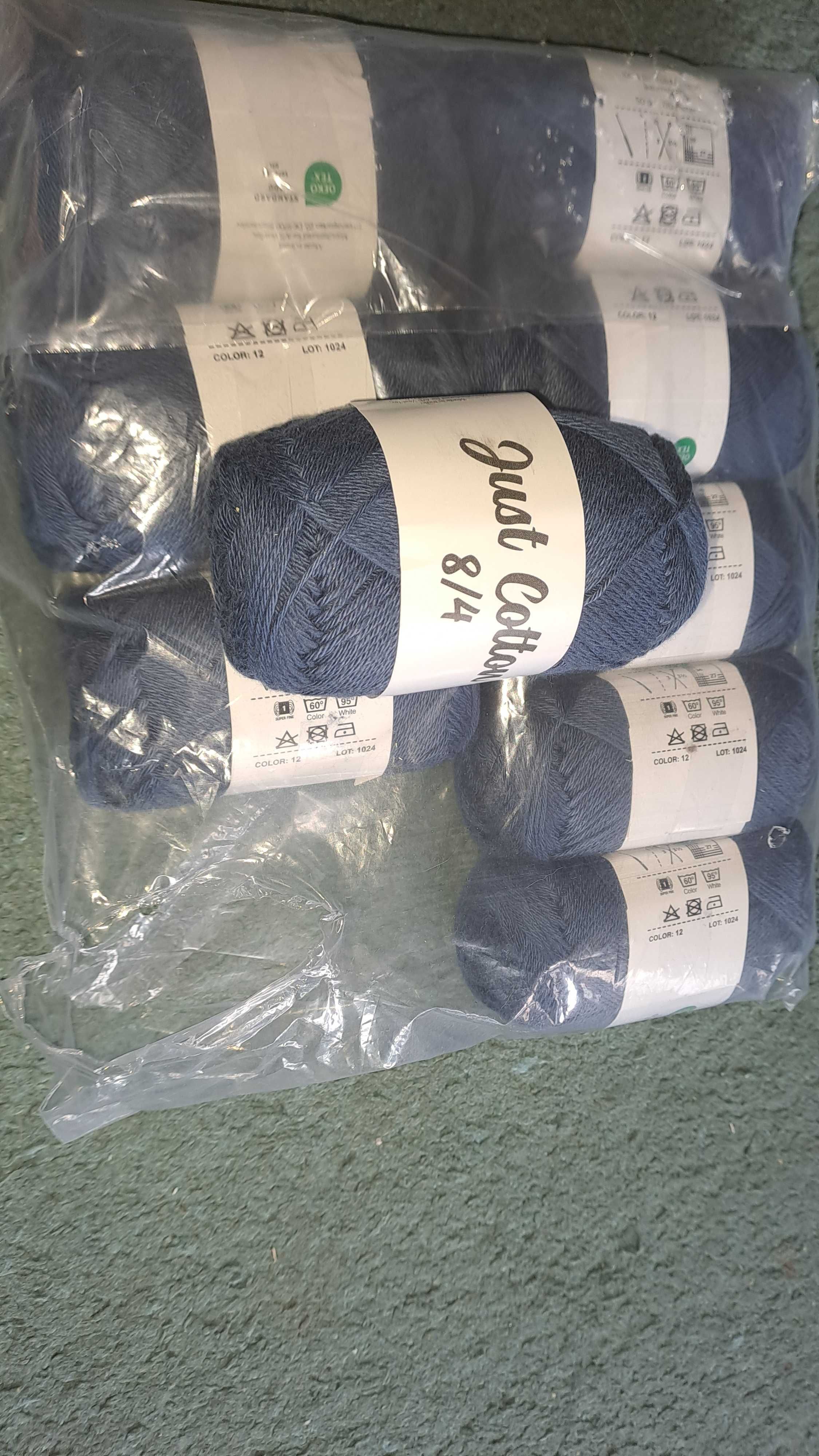Włóczka bawełna just cotton 8/4 granatowa