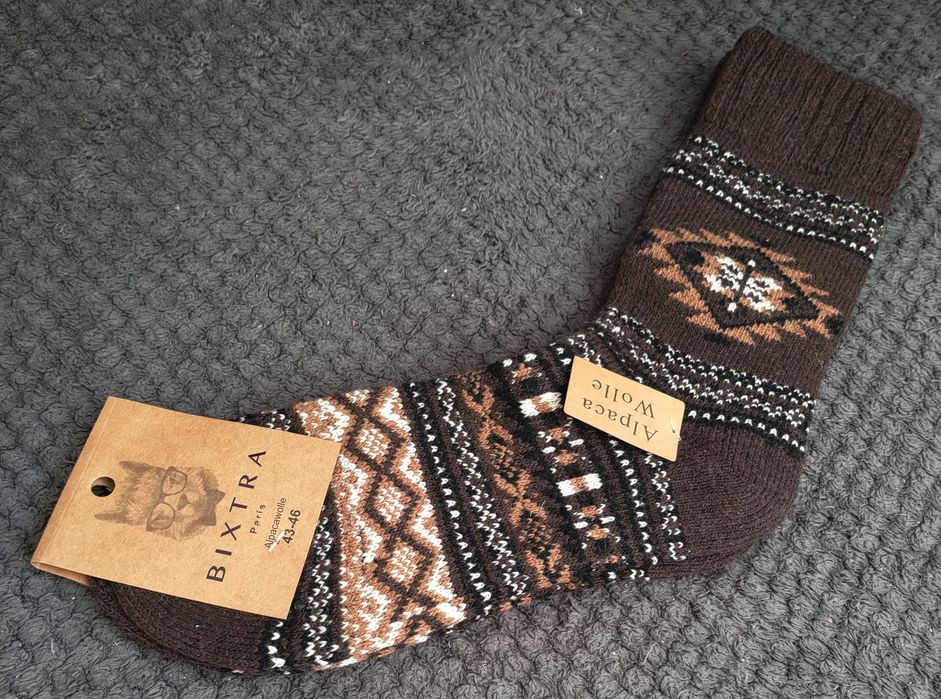 Ciepłe skarpety z wełny alpaki rozmiar 43-46