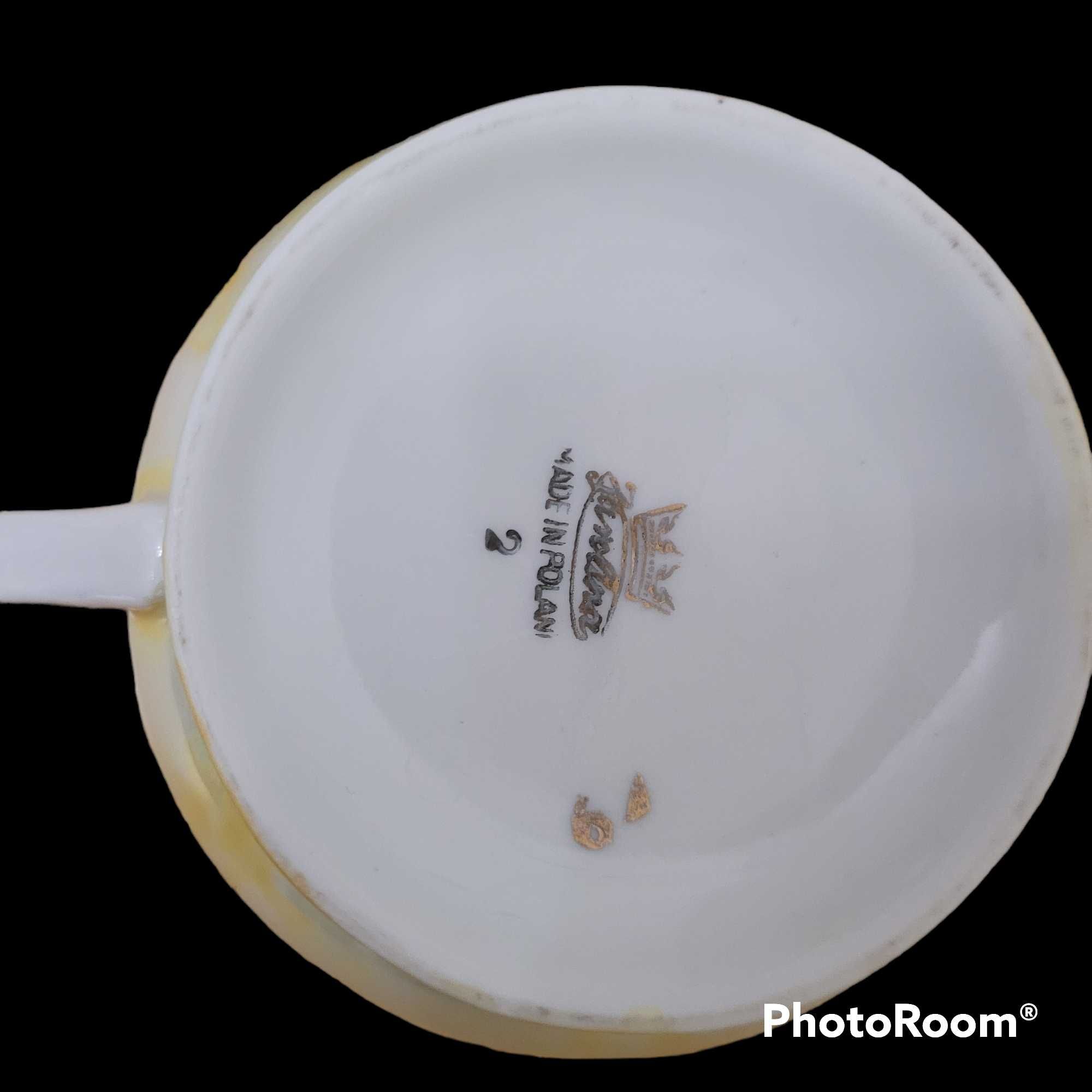 Dzbanek cukierniczka filiżanki Karolina porcelana PRL Warszawa Bielany