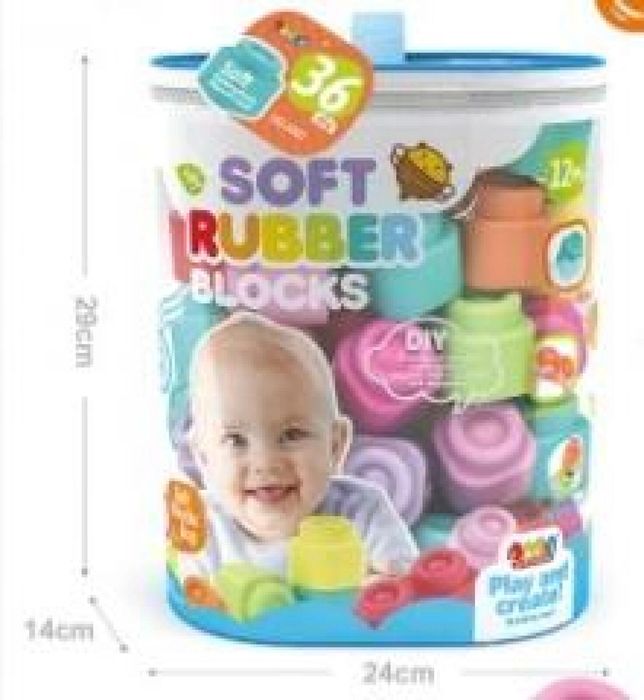 Klocki miękkie 36szt pudełko,300x239 mm