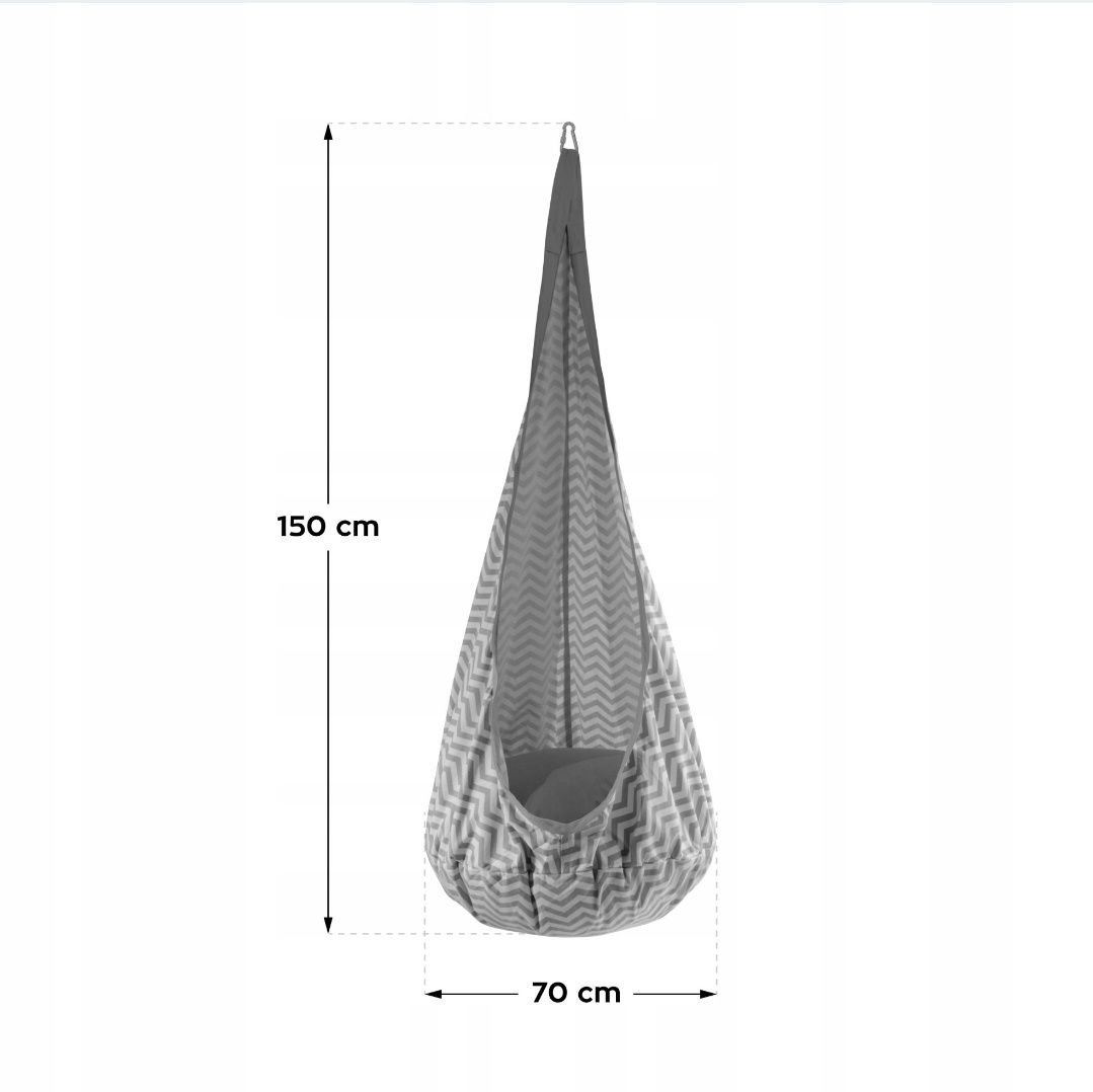 Huśtawka kokon Dla Dzieci Tulano Doppo 20 Grey Do Pokoju Ogrodu 60kg 3