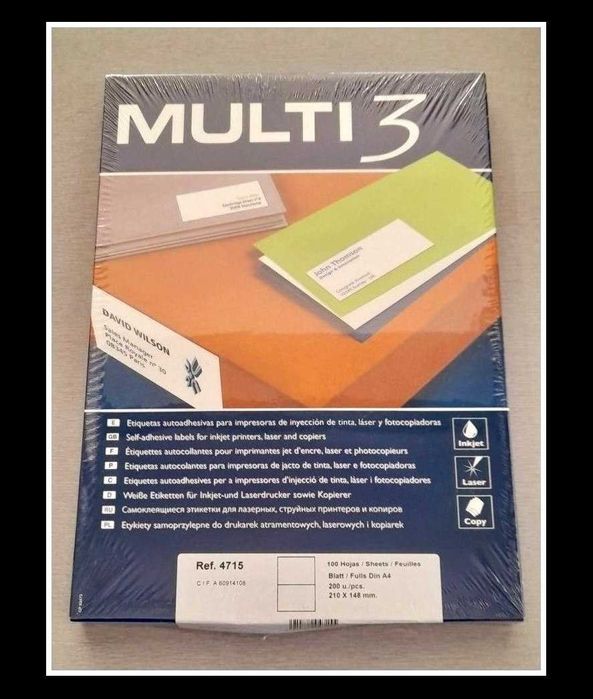Blocos de Etiquetas Autocolantes