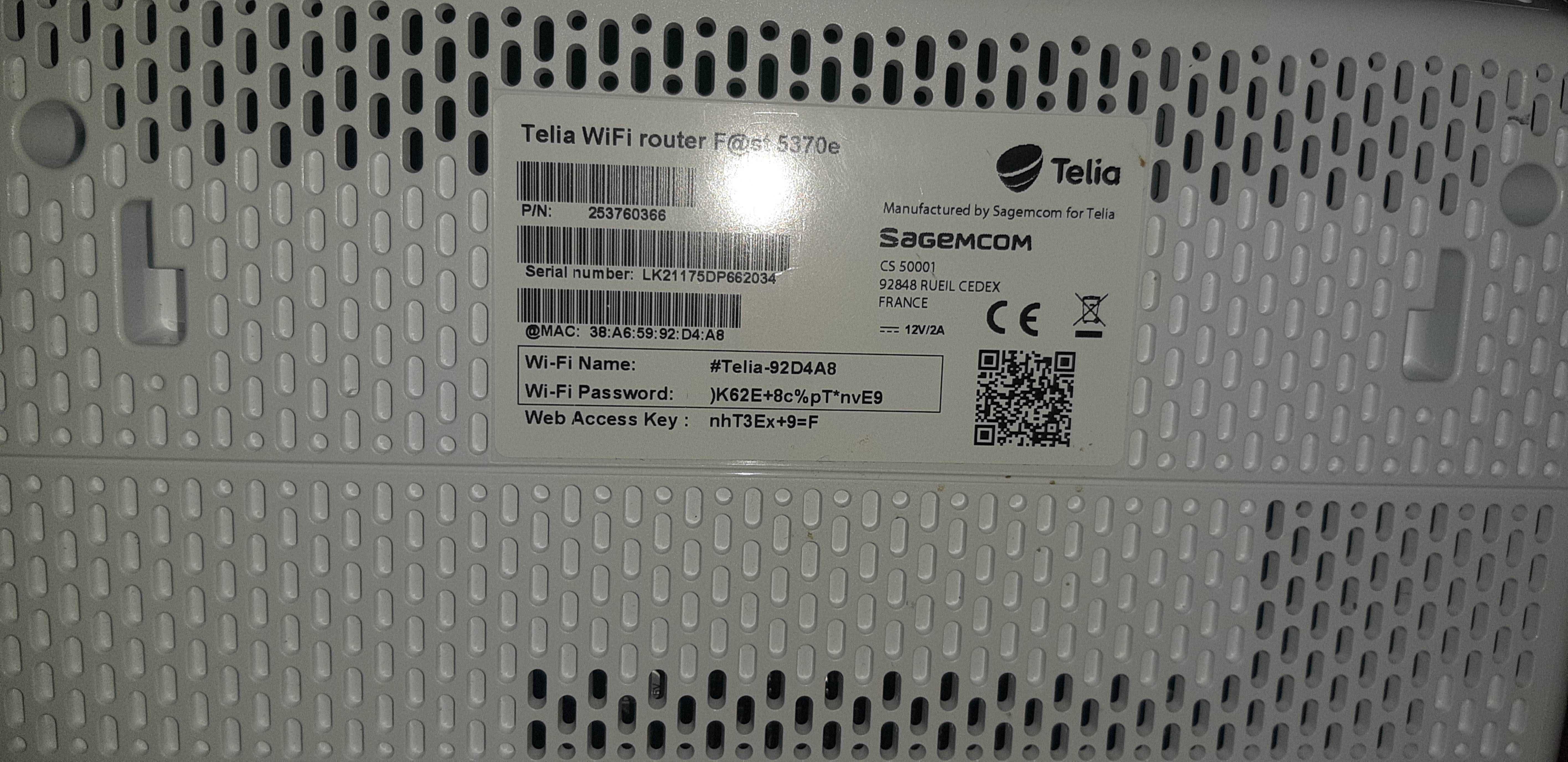 Роутер Sagemcom Fast 5370 HIGH END NEXT GENERATION ULTRA FAST 2.4G, 5G