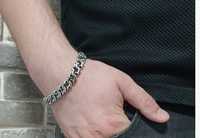 Массивный серебряный мужской браслет «Бисмарк»