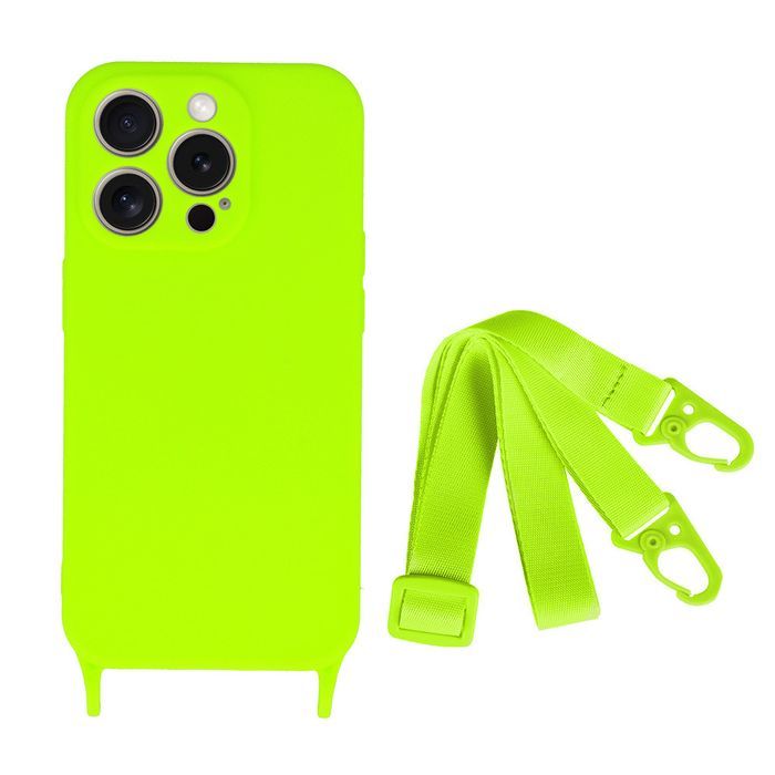 Strap Silicone Case Do Iphone 15 Pro Wzór 2 Limonka