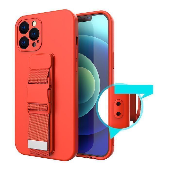 Etui na Tył Ze Smyczą do iPhone 12 Pro Max, Jasnoniebieskie