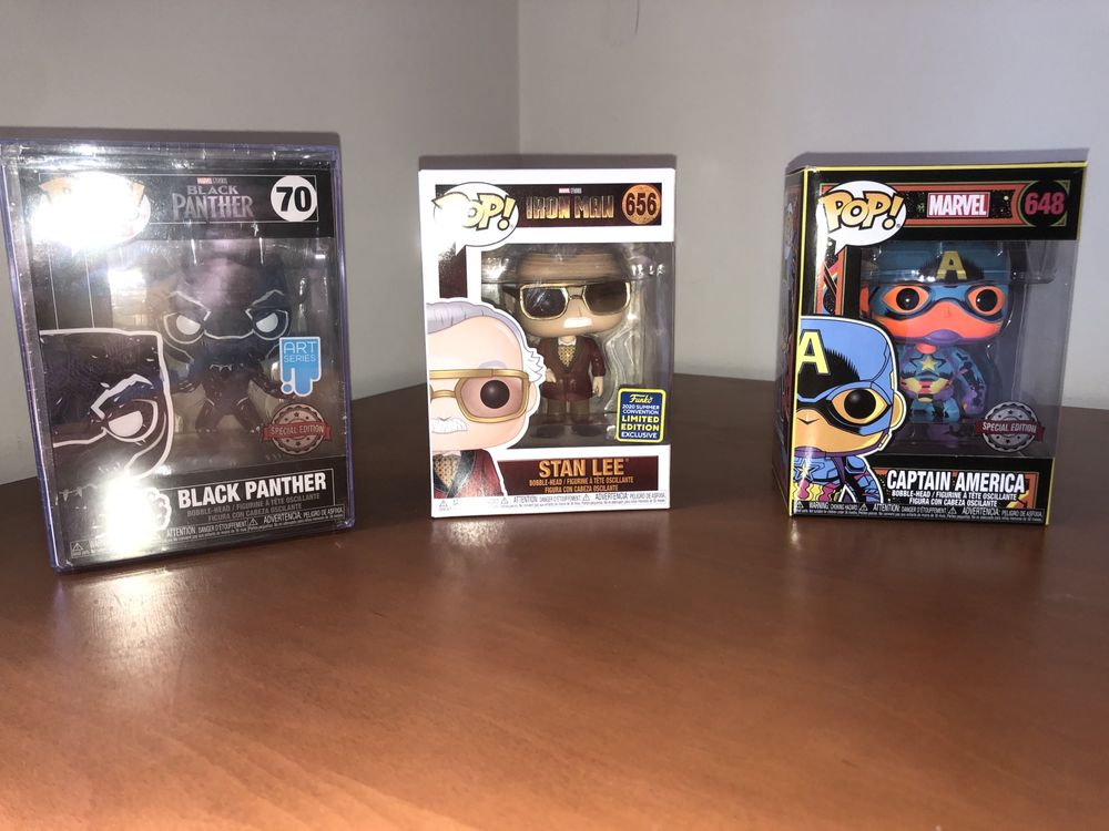 Pops Funko: Marvel (Captain America, Stan Lee, Black Panter)