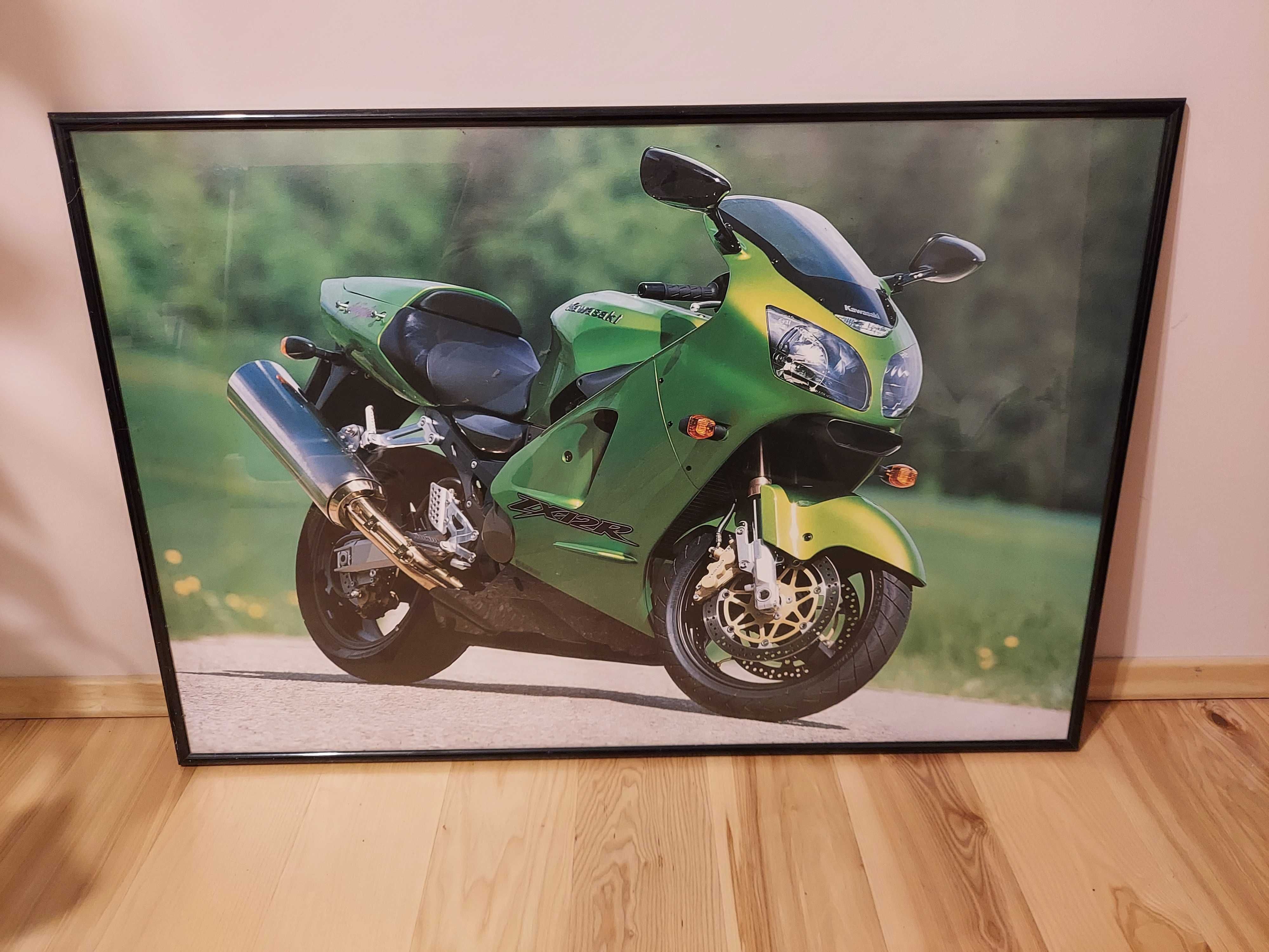 motocykl - obraz, plakat w ramie ze szkłem