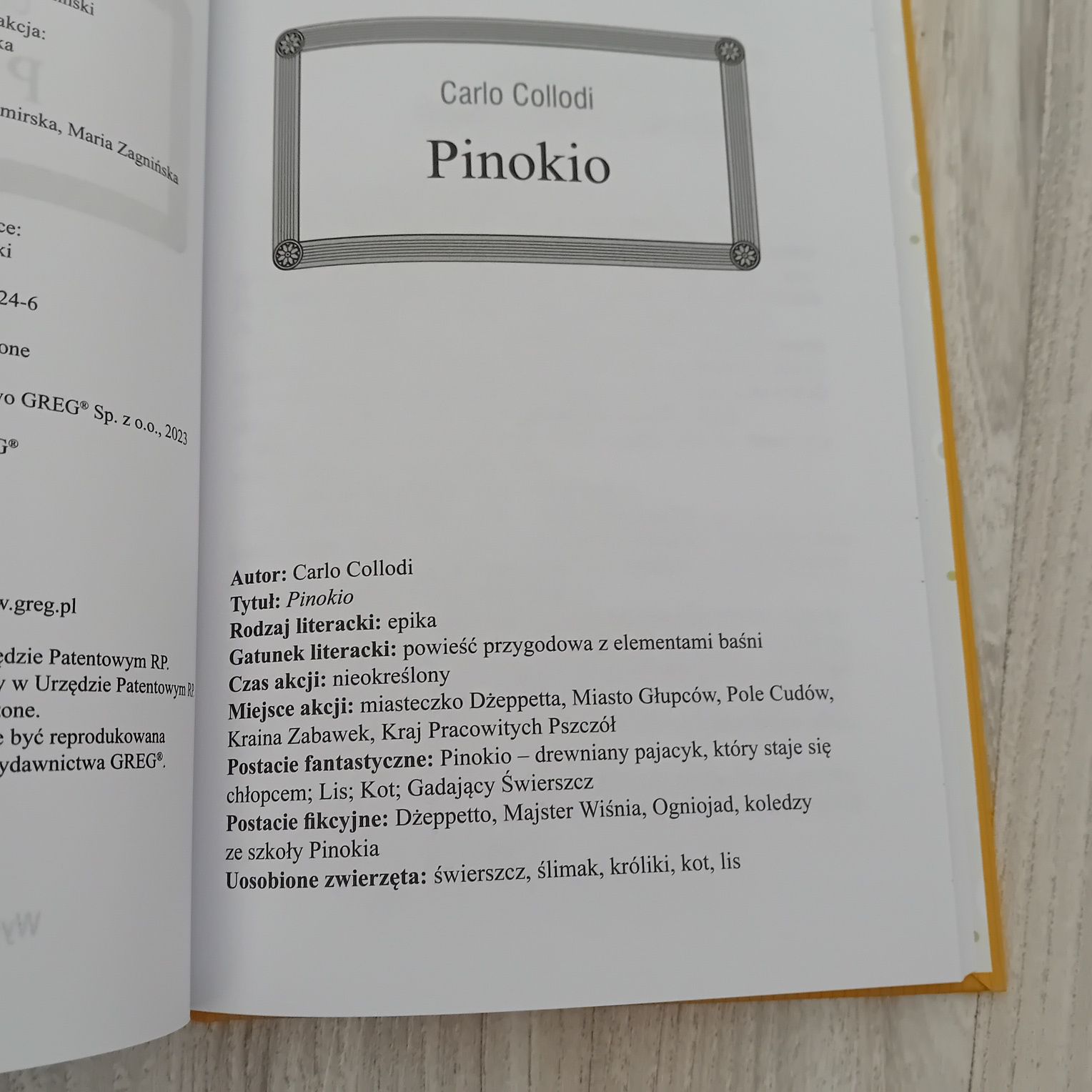 Pinokio książka z opracowaniem nowa