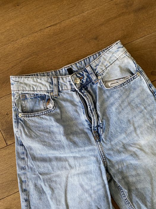 Spodnie jeansy dżinsy H&M Divided 34 niebieskie szerokie luźne baggy