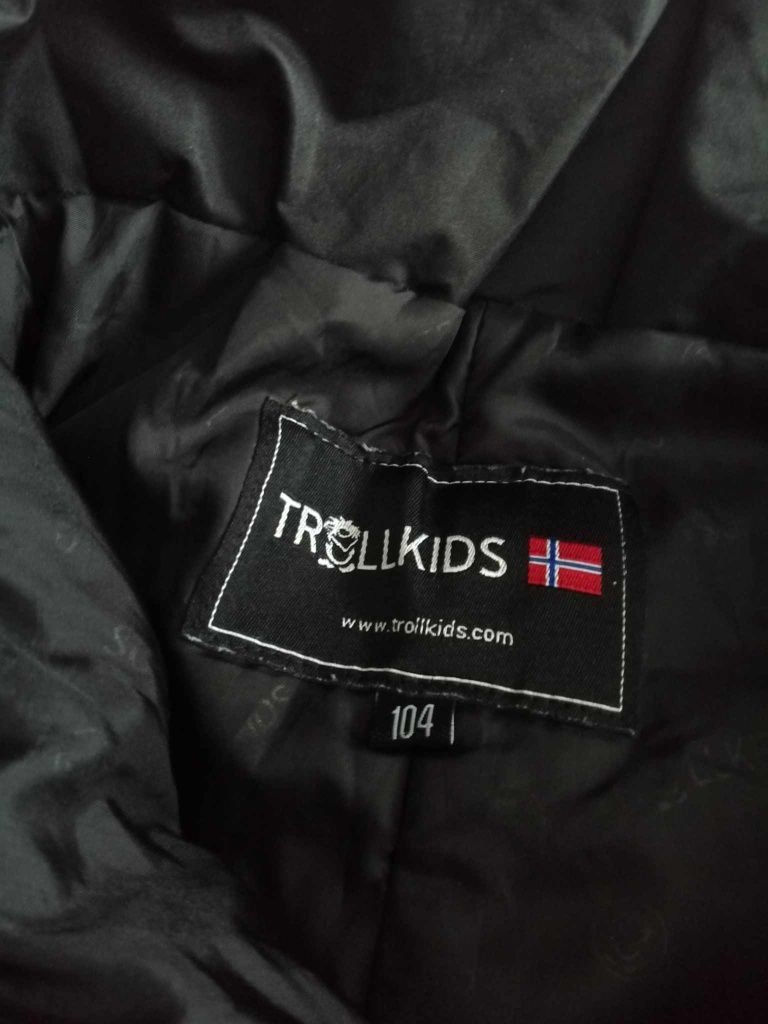 spodnie zimowe narciarskie czarne trollkids 104 zima narty sanki śnieg