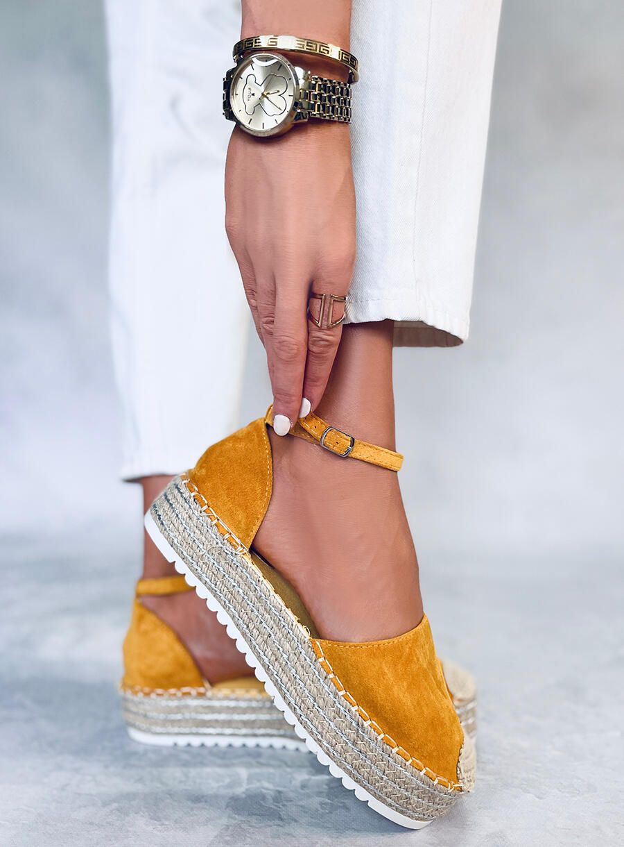 Espadryle Sandałki Miodowe 2138 Yellow