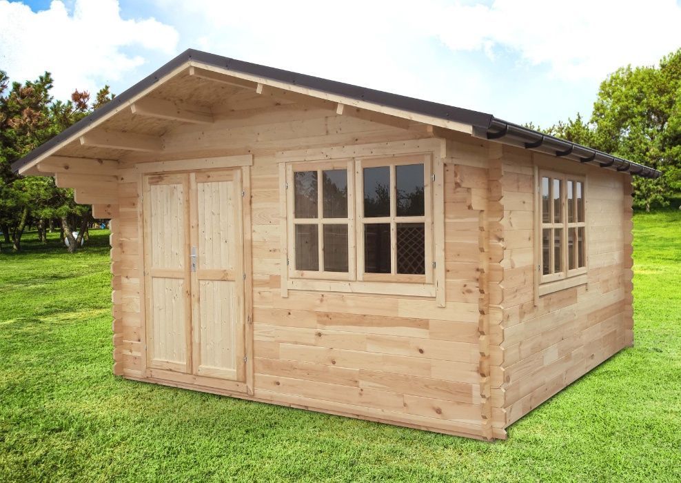 Domek drewniany ogrodowy Altana Jeremi 400x400cm deska 35mm z podłoga