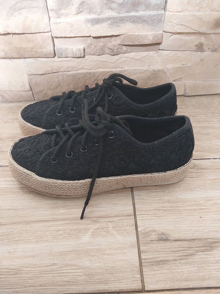 Espadryle na platformie DeeZee nr 38 czarne