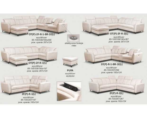 Narożnik modułowy ROMANTICA 2F(P)-R-1-BR-1E(L) - Dostawa Gratis