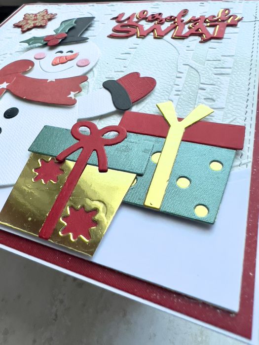 Kartka z kopertą  Bałwanek świąteczna ręcznie robiona