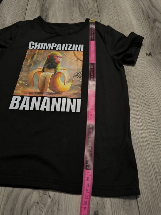 Czarny t-shirt italian Brainrot chimpansini Bananini