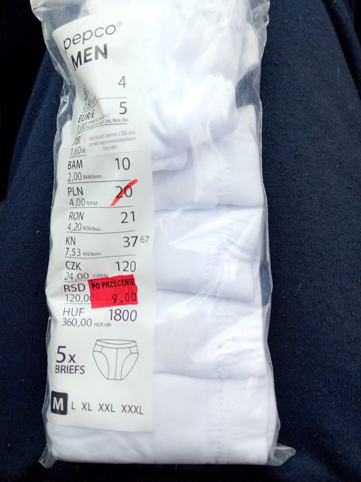Majtki męskie M Pepco 5 sztuk