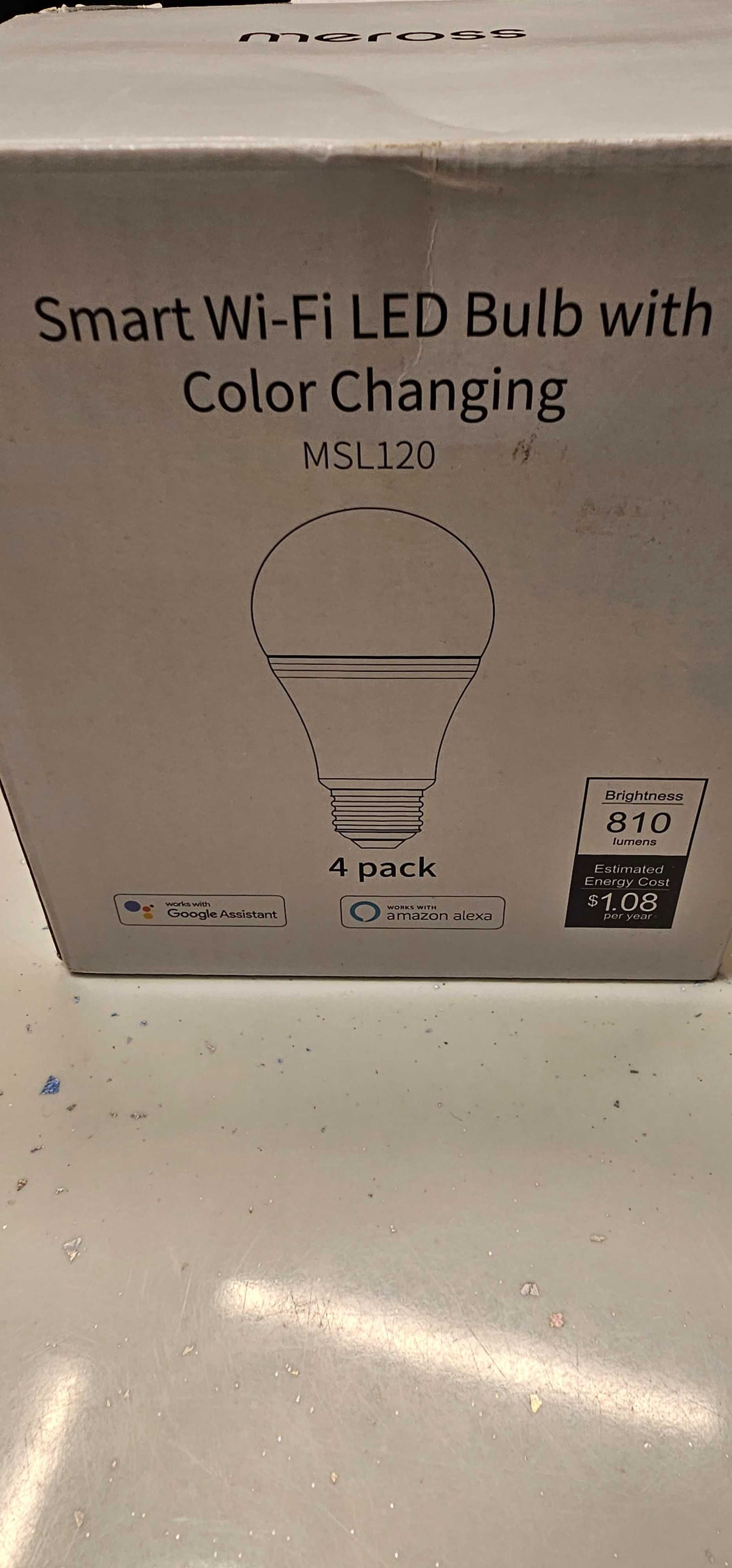 Meross MSL120 Inteligentna żarówka LED 4 sztuki E27 9W