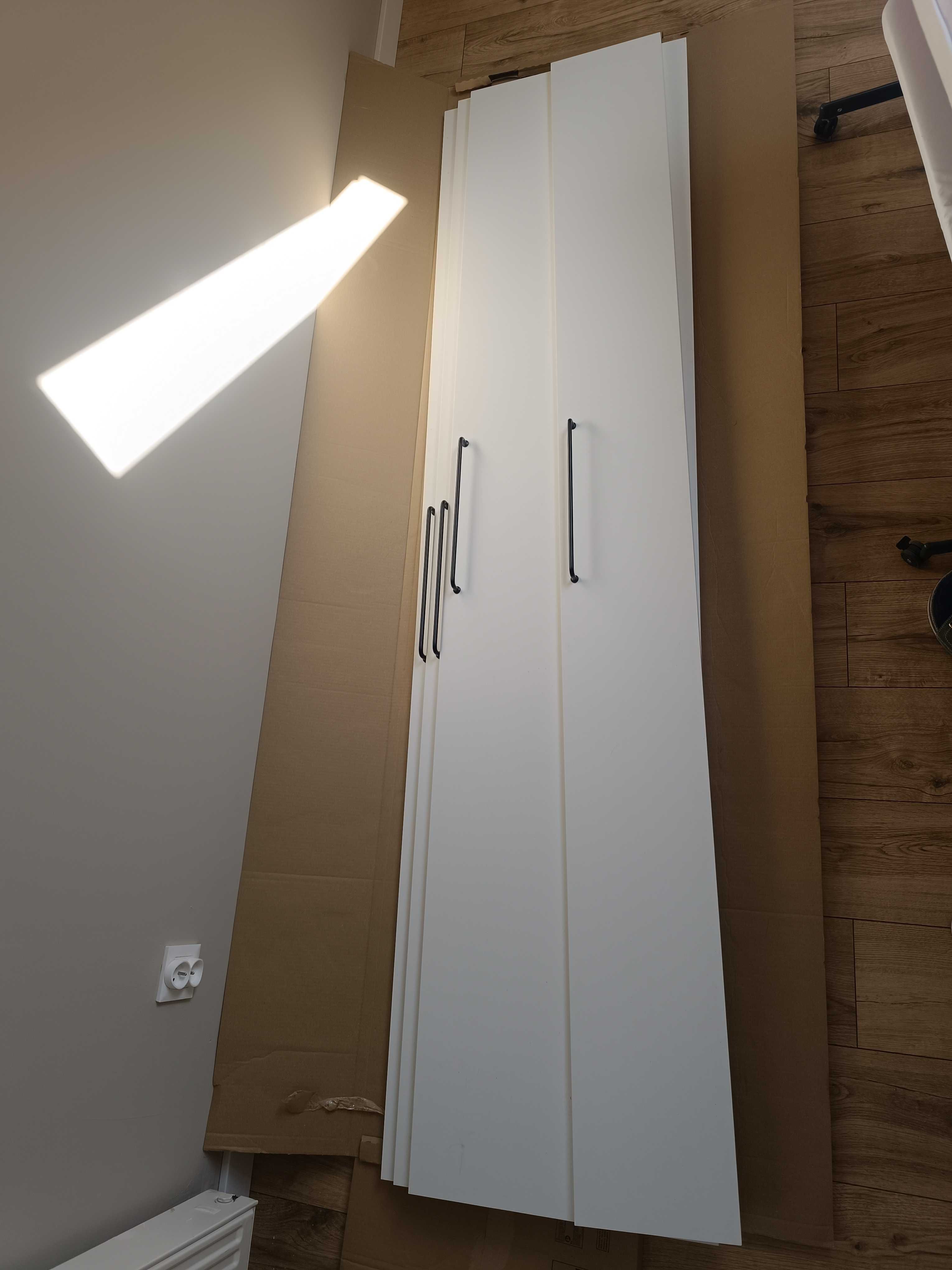 białe drzwi Forsand do Ikea Pax z uchwytami i zawiasami, 4 szt.