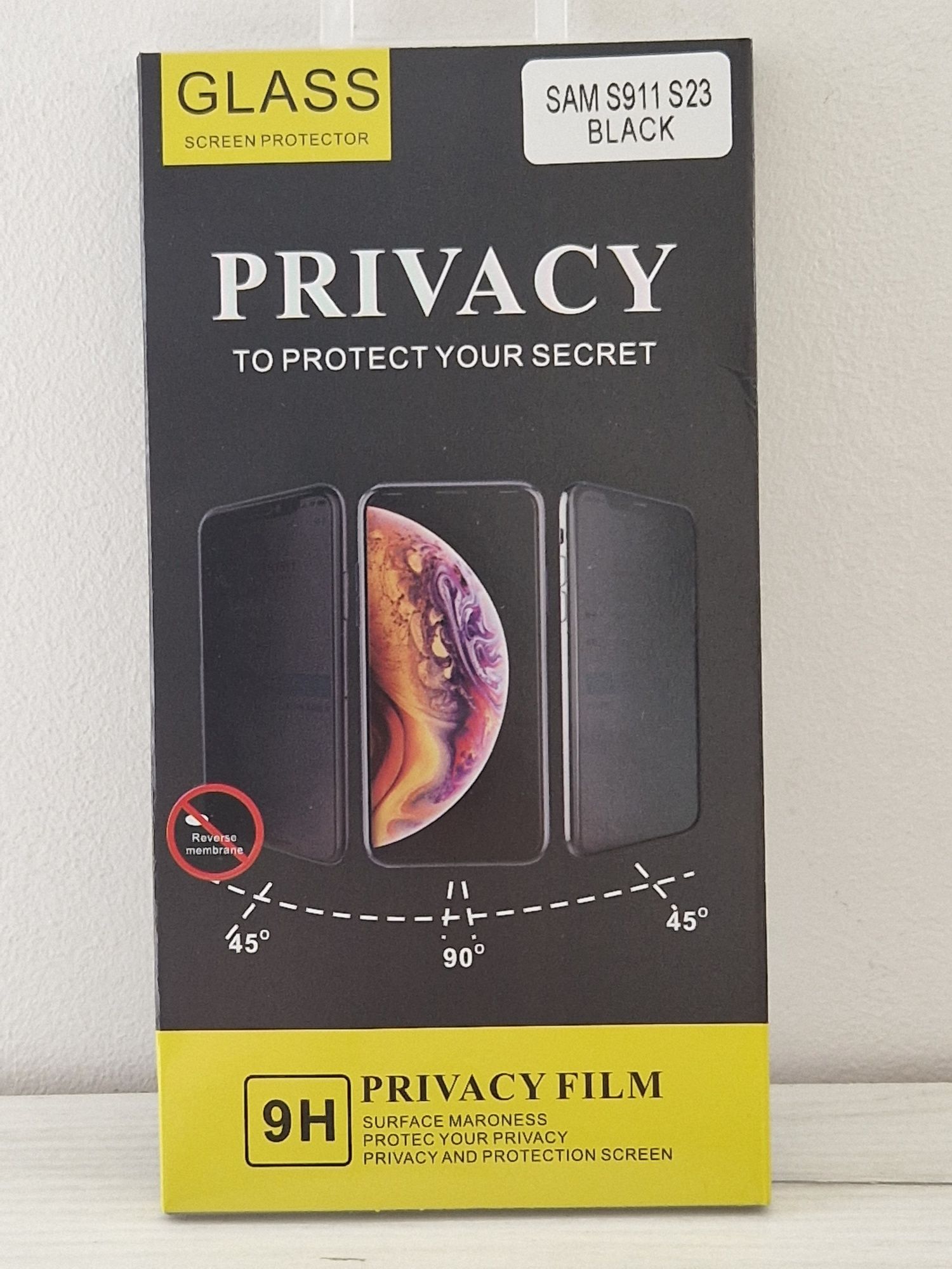 Hartowane szkło Privacy Glass do SAMSUNG S23 z wycięcie na czytnik