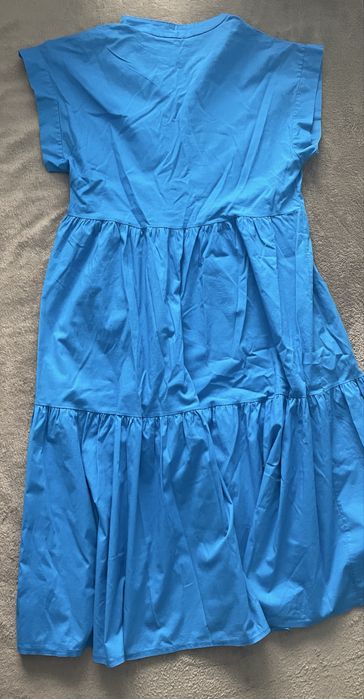 piękna włoska niebieska sukienka bawełniana